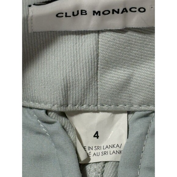 Club Monaco Women's Size 4 Mint Green High Rise Ankle Pant Cotton Stretch Button - Picture 9 of 12